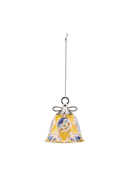 ALESSI Новогоднее Рождественское украшение колокольчик HOLY FAMILY 07 STAR, форма Звезда, дизайнерская елочная игрушка из фарфора, 8,5 см, ручная роспись, премиум качество, MW40 7