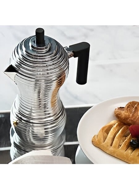 ALESSI Гейзерная кофеварка 150 мл, на 3 чашки, Pulcina MDL02/3 B, черный
