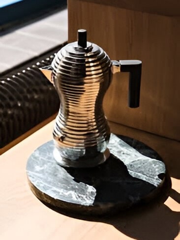 ALESSI Гейзерная кофеварка 150 мл, на 3 чашки, Pulcina MDL02/3 B, черный