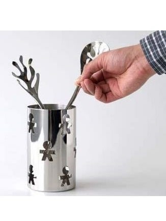 ALESSI Корзинка GIROTONDO, для закусок гриссини, универсальная дизайнерская емкость для хранения, нержавеющая сталь, AKK09