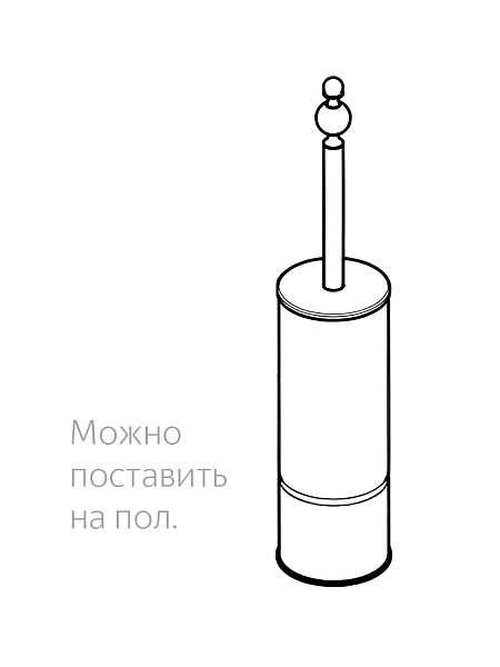 INDA Туалетный ершик напольный/подвесной RAFFAELLA, хром, классический дизайн, металл, A37140CR