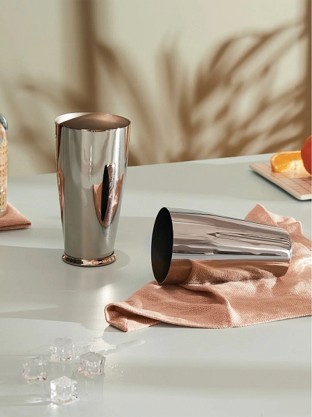 ALESSI Шейкер барный бостон, для коктейлей BOSTON 5050 I, нержавеющая сталь.
