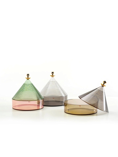 KARTELL Контейнер с крышкой/емкость для хранения TRULLO, 1550/CF, прозрачный + дымчатый.