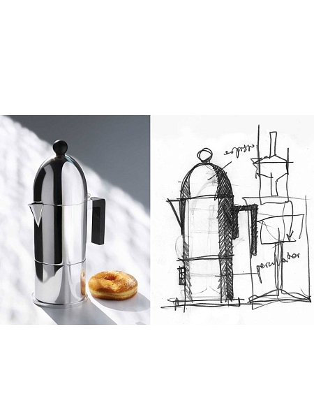 ALESSI Кофеварка гейзерная LA CUPOLA, 300мл для эспрессо на 6 чашек , A9095/6 B