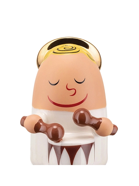 ALESSI Новогоднее Рождественское украшение ANGELS BAND, набор фарфоровых фигурок Ангелы-музыканты 2 шт., ручная роспись, AMGI26SET3