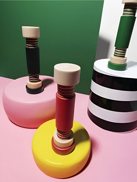 ALESSI Мельница для перца, соли и специй ALESSI Механическая, деревянная, премиум качество, MP0215 2, зеленый