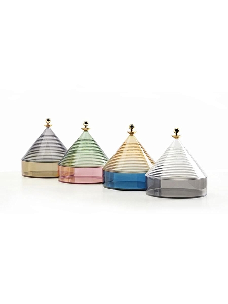 KARTELL Контейнер с крышкой/емкость для хранения TRULLO, 1550/CF, прозрачный + дымчатый.