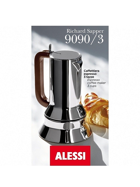 ALESSI Гейзерная кофеварка, 150 мл, на 3 чашки, арт. 9090/3