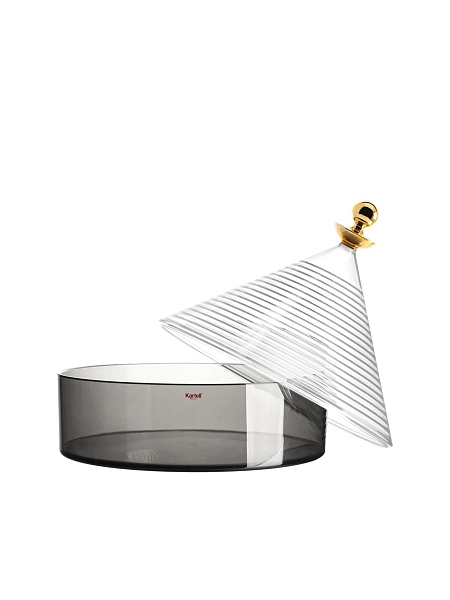 KARTELL Контейнер с крышкой/емкость для хранения TRULLO, 1550/CF, прозрачный + дымчатый.
