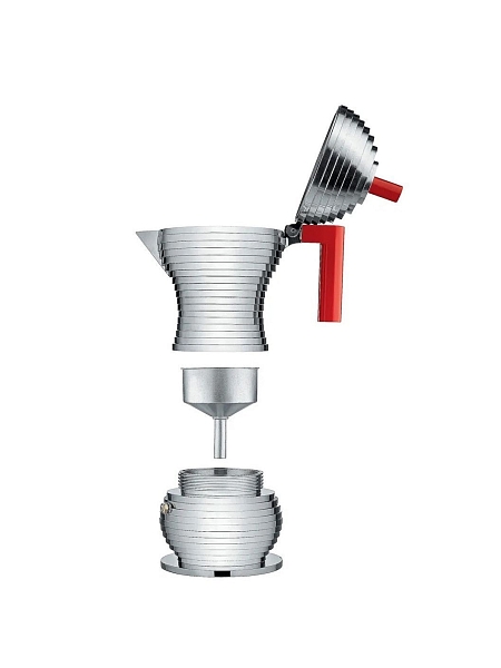 ALESSI Кофеварка гейзерная (300 мл) Alessi Pulcina MDL02/6RFM, красный