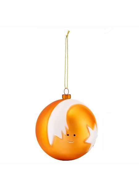 ALESSI Новогоднее Рождественское украшение шар CHRISTMAS BAUBLE 07 STELLACOMETA. Форма Вифлеемская звезда, дизайнерская елочная игрушка, стекло, 9см, ручная роспись, AMJ13 7