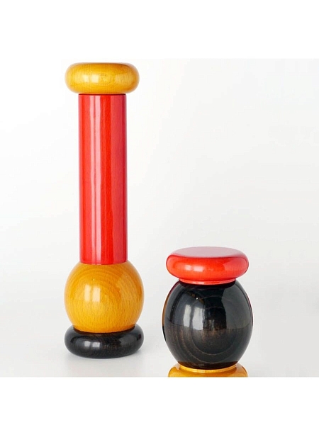 ALESSI Мельница для перца, дерево, премиальное качество, арт. MP0210, черный-желтый-красный