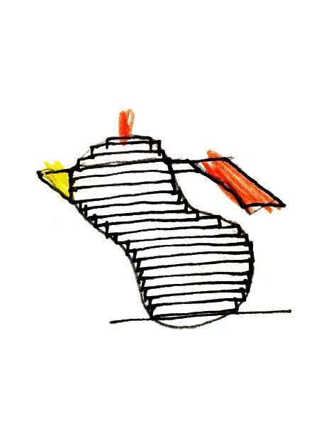 ALESSI Кофеварка гейзерная (300 мл) Alessi Pulcina MDL02/6RFM, красный
