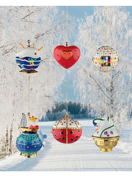 ALESSI Новогоднее Рождественское украшение FABERJOR San Bambino, форма Святое Дитя, дизайнерская елочная игрушка из фарфора, ручная роспись, премиум качество, арт. MJ16 6