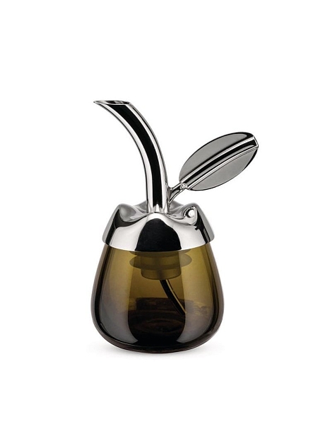 ALESSI Пробка для бутылок оливкового масла со стеклянным тестером Fior d'olio, нержавеющая сталь, стекло, арт. MSA32