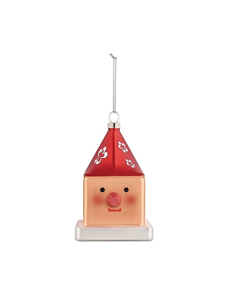 ALESSI Новогоднее Рождественское украшение Palle Quadrate 15 CUBOCCHIO, форма Пиноккио, дизайнерская елочная игрушка, стекло, 9,5 см, ручная роспись, GJ02 15