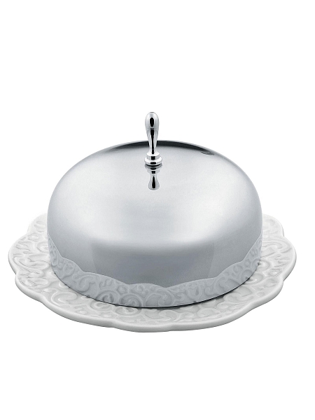 ALESSI Масленка Dressed, нержавеющая сталь, фарфор, арт. MW16