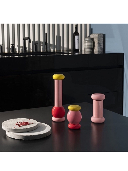 ALESSI Мельница для перца, соли и специй ALESSI Механическая, деревянная, премиум качество, ES19 2, розовый