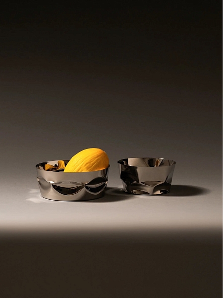 ALESSI Блюдо 19,5 см COMPRESSIONI, арт. ITM15, для фруктов, нержавеющая сталь.
