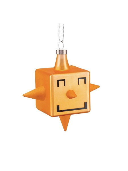 ALESSI Новогоднее Рождественское украшение Palle Quadrate 02 CUBIK STAR, форма Звезда, дизайнерская елочная игрушка, стекло, 9,8 см, ручная роспись, GJ02 2