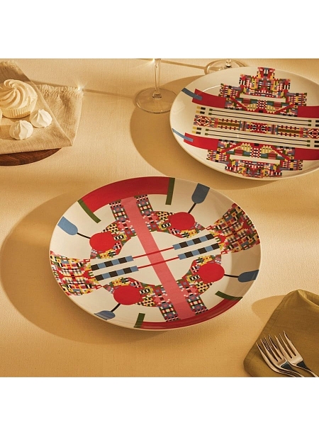 ALESSI Блюдо сервировочное фарфоровое, тарелка для подачи 30 см HOLYHEDRICS, decoration 1 Новогодний, Рождественский декор, ESA10 1