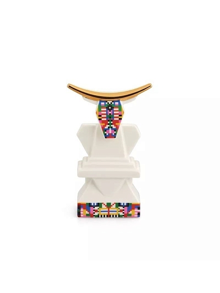 ALESSI Новогоднее Рождественское украшение HOLYHEDRICS, 04 COW, фарфоровая фигурка Корова, 13 см, ручная роспись, ESA05 4