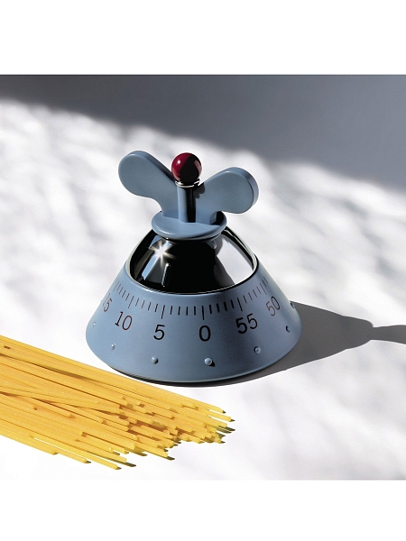ALESSI Кухонный таймер, механический, нержавеющая сталь, термопластик, арт. A09, голубой