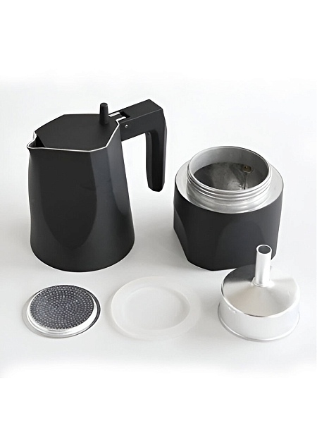 ALESSI Гейзерная кофеварка на 3 чашки Alessi Ossidiana MT18/3 B, черный