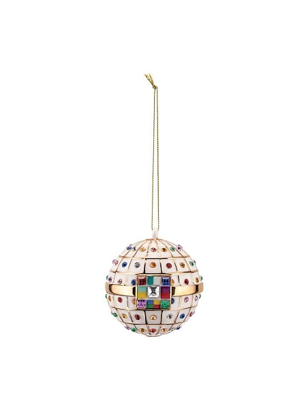 ALESSI Новогоднее Рождественское украшение шар FABERJOR Palla di Fidanzamento, дизайнерская елочная игрушка из фарфора, 7см, ручная роспись, премиум качество, MJ16 7