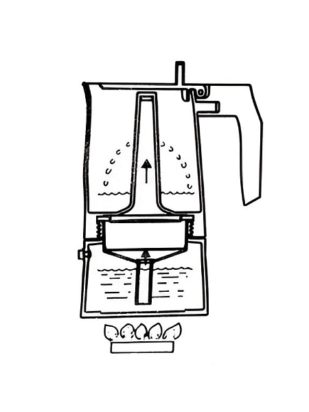 ALESSI Гейзерная кофеварка на 3 чашки Alessi Ossidiana MT18/3 B, черный