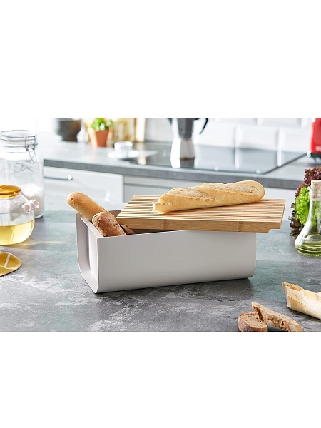 ALESSI Хлебница с разделочной доской ALESSI MATTINA BG03 WG, светло-серый