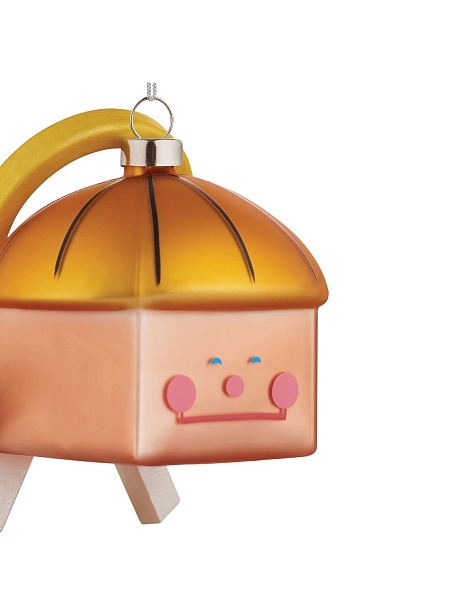 ALESSI Новогоднее Рождественское украшение Palle Quadrate 14 QUADRANGELO, форма Ангел, дизайнерская елочная игрушка, стекло, 8,5 см, ручная роспись,GJ02 14