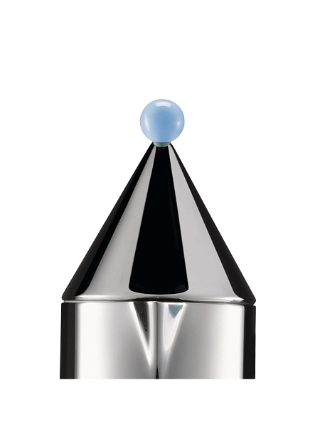 ALESSI Кофеварка для эспрессо гейзерная на 3 чашки. La CONICA manico lungo, 90002 100, голубая ручка