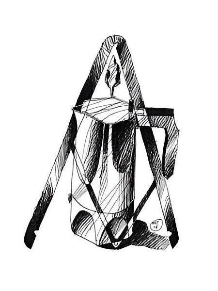 ALESSI Гейзерная кофеварка на 3 чашки Alessi Ossidiana MT18/3 B, черный