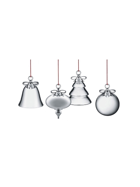 ALESSI Новогоднее Рождественское украшение DRESSED FOR X-MAS, форма Шар, дизайнерская елочная игрушка, стекло, 9 см, ручная роспись, MW42 4
