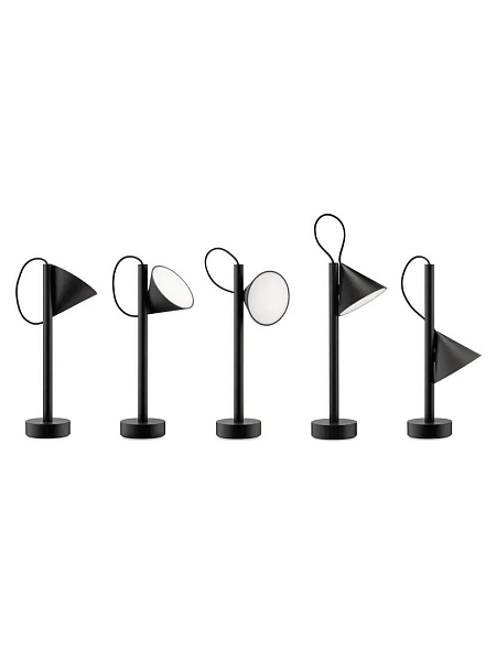 ALESSI Светильник настольный беспроводной TSUMIKI, черный, h 33.7 см, арт. ME01 B