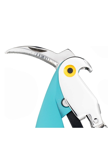 ALESSI Штопор для вина дизайнерский PARROT. В форме попугая, сомелье рычажный складной, AAM32 AZ, голубой
