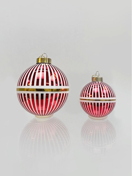 ALESSI Новогоднее Рождественское украшение шар DELIGHT. Дизайнерская елочная игрушка, стекло, 9 см, ручная роспись, NZ04 2