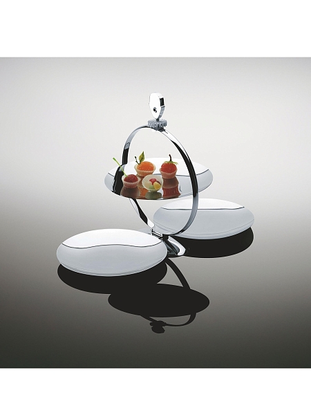 ALESSI Складное сервировочное блюдо для торта, десертов и закусок, FATMAN, форма Клоун, нержавеющая сталь, премиальное качество, MW08