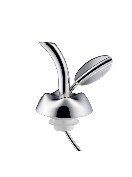 ALESSI Пробка для бутылок оливкового масла со стеклянным тестером Fior d'olio, нержавеющая сталь, стекло, арт. MSA32