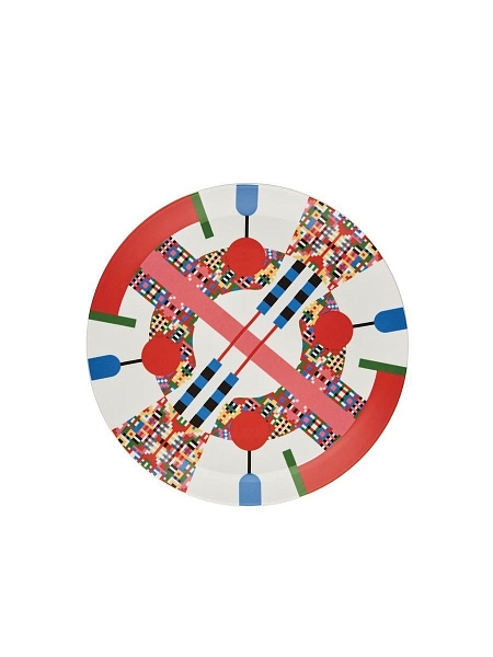 ALESSI Блюдо сервировочное фарфоровое, тарелка для подачи 30 см HOLYHEDRICS, decoration 1 Новогодний, Рождественский декор, ESA10 1