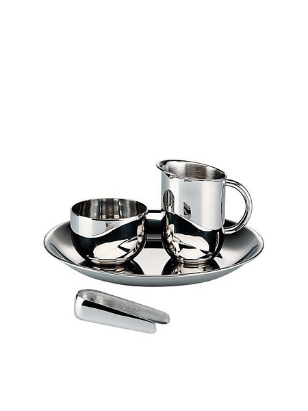 ALESSI Набор молочник, сахарница, щипцы и поднос, 90042