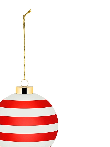 ALESSI Новогоднее Рождественское украшение шар DELIGHT. Дизайнерская елочная игрушка, стекло, 9 см, ручная роспись, NZ04 4