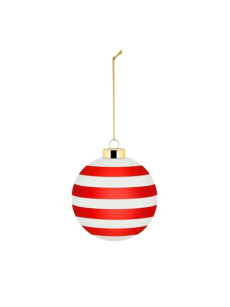 ALESSI Новогоднее Рождественское украшение шар DELIGHT. Дизайнерская елочная игрушка, стекло, 9 см, ручная роспись, NZ04 4