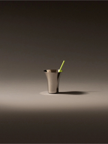ALESSI Стакан h 10,7 см KURU KURU, для воды, для коктейлей и других напитков, нержавеющая сталь, арт. ITM13
