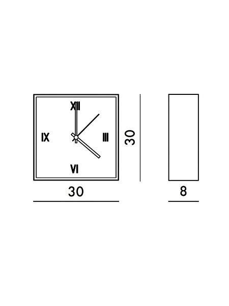 KARTELL Настенные часы 30 х 30 см TIC&TAC, 1910/XX, хром.