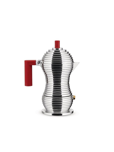 ALESSI Кофеварка гейзерная (300 мл) Alessi Pulcina MDL02/6RFM, красный