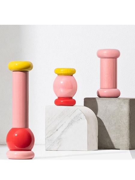 ALESSI Мельница для перца, соли и специй ALESSI Механическая, деревянная, премиум качество, ES19 2, розовый