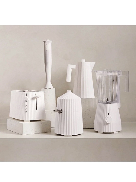 ALESSI Электрический дизайнерский чайник 1,7л PLISSE. Форма плиссе, MDL06 W, белый