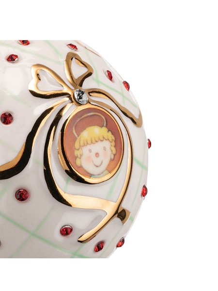 ALESSI Новогоднее Рождественское украшение FABERJOR San Bambino, форма Святое Дитя, дизайнерская елочная игрушка из фарфора, ручная роспись, премиум качество, арт. MJ16 6
